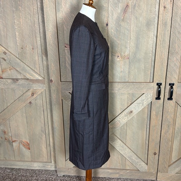 Ralph Lauren brown wool shirt dress Size 8 FLAWED - Picture 3 of 14